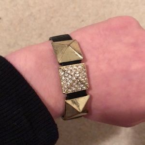 Gold and Silver Bejeweled Bracelet